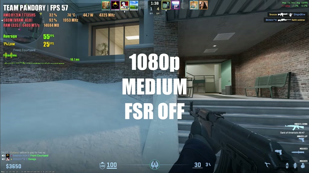 Counter-Strike 2 at 1080p medium on the GMKtec K16