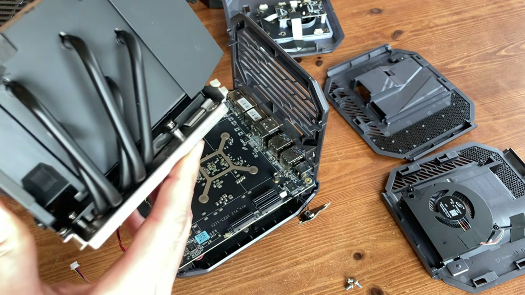 Large heatsink and fan assembly removed from the Tank 03